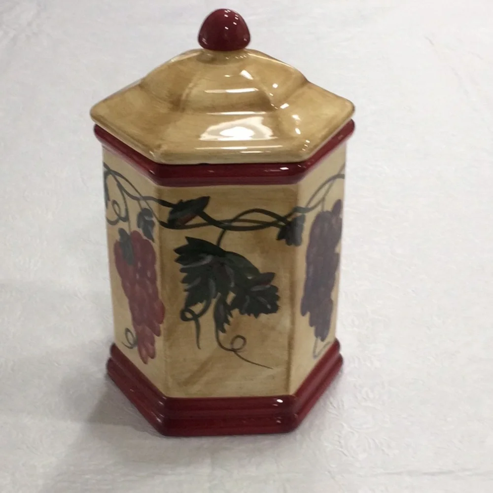 Handmade for Nonni's Grape Vine Vintage Cookie Jar
